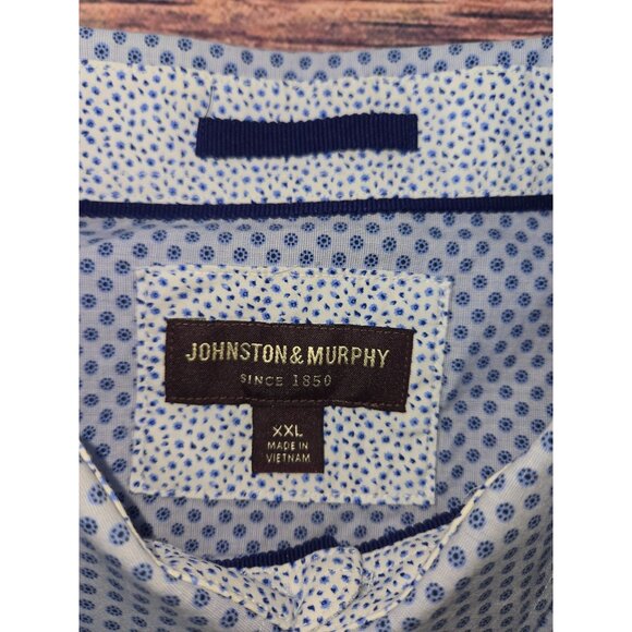 Johnston & Murphy Mens Blue Print Long Sleeve Dress Shirt XXL - Picture 5 of 8